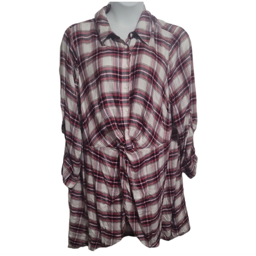 Lane Bryant Size 22 Button Down Flannel Tunic